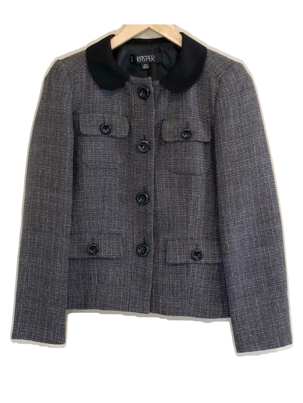 Kasper 4 Petite Peter Pan Collar Blazer and Skirt 4P Suit